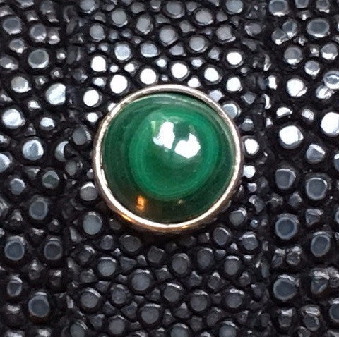 Cabochon de Malachite Linkstones sertie d'argent