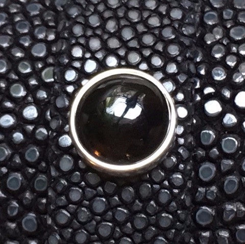 Cabochon de Tourmaline Noire Linkstones sertie d'argent
