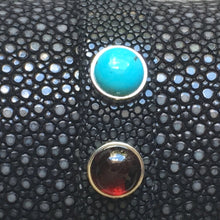 JOIE ET DETERMINATION - Demi-Cabochon de Grenat et demi Turquoise