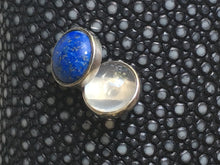CONCENTRATION et INTUITION - Demi-Cabochon de Cristal de roche et demi Lapis Lazuli