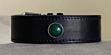 Cuir Noir - Cristal de Roche et Malachite