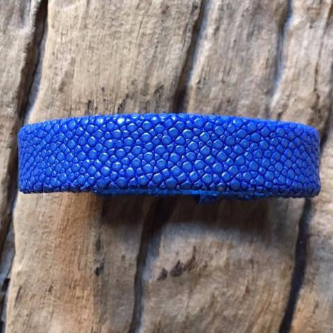Linkstones - Bracelet galuchat bleu 