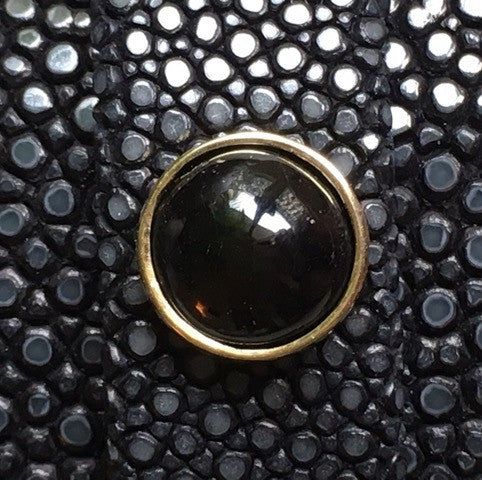 Demi-cabochon Tourmaline Noire serti d'or – Linkstones