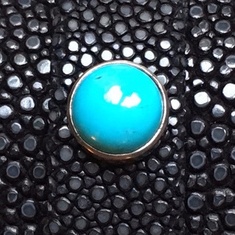 Cabochon de Turquoise Linkstones serti d'argent